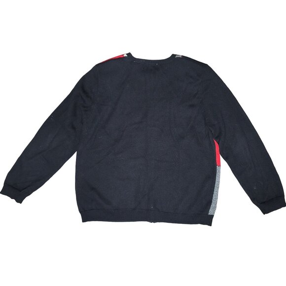 Alfred Dunner Patchwork Sweater Size L Black Red Embroidered Details Long Sleeve - Picture 3 of 4